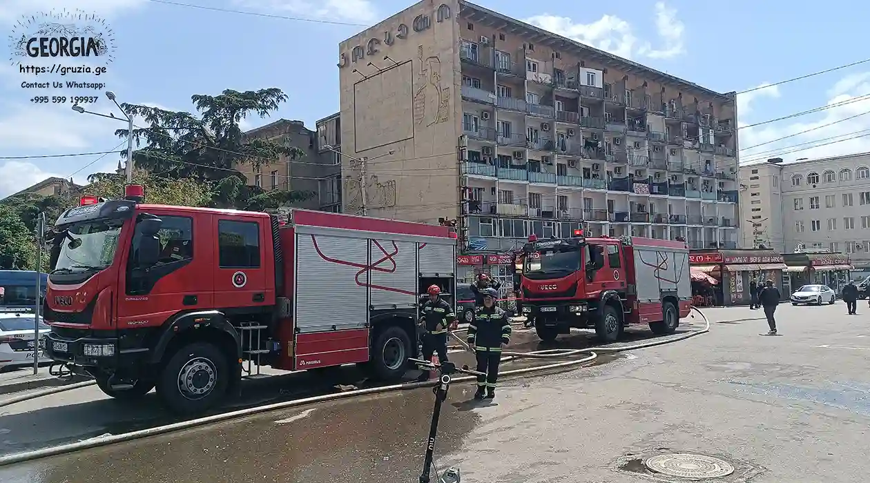 Крупный пожар в Тбилиси